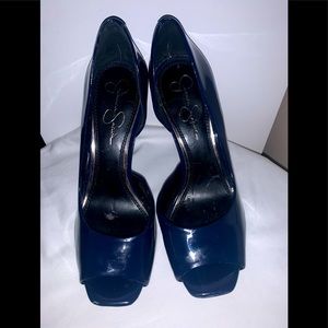 Navy blue patent leather Jessica Simpson pumps